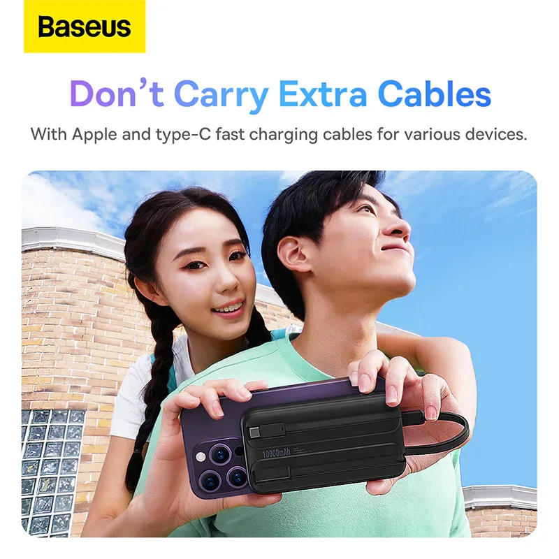 Baseus Comet Series Fast Charge Power Bank 10000mAh  | 22.5W SCP Built In Dual Cable Digital Display Charger - Image 5 | Buy Online Sri Lanka