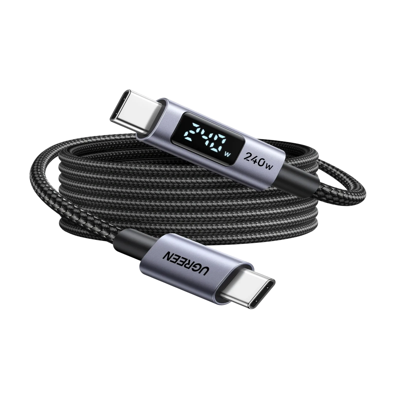 UGREEN 1 Meter 240W Smart Digital Display Type-C To Type-C PD Fast Charging Cable | 1 Year Warranty - Image 2 | Buy Online Sri Lanka