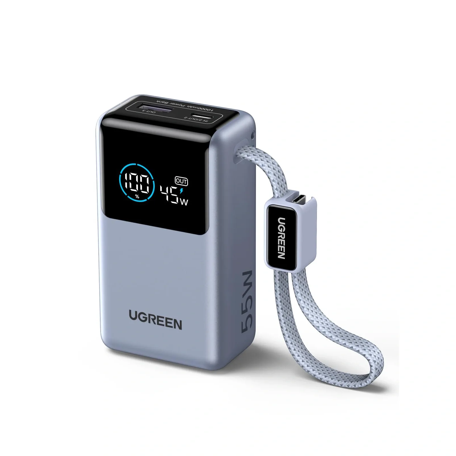 UGREEN 10000mAh 55W Nexode Pro Smart Digital Display Mini Power Bank with Build-in Type-C Cable – PB727 – 75701B – 1 Year Warranty - Image 8 | Buy Online Sri Lanka