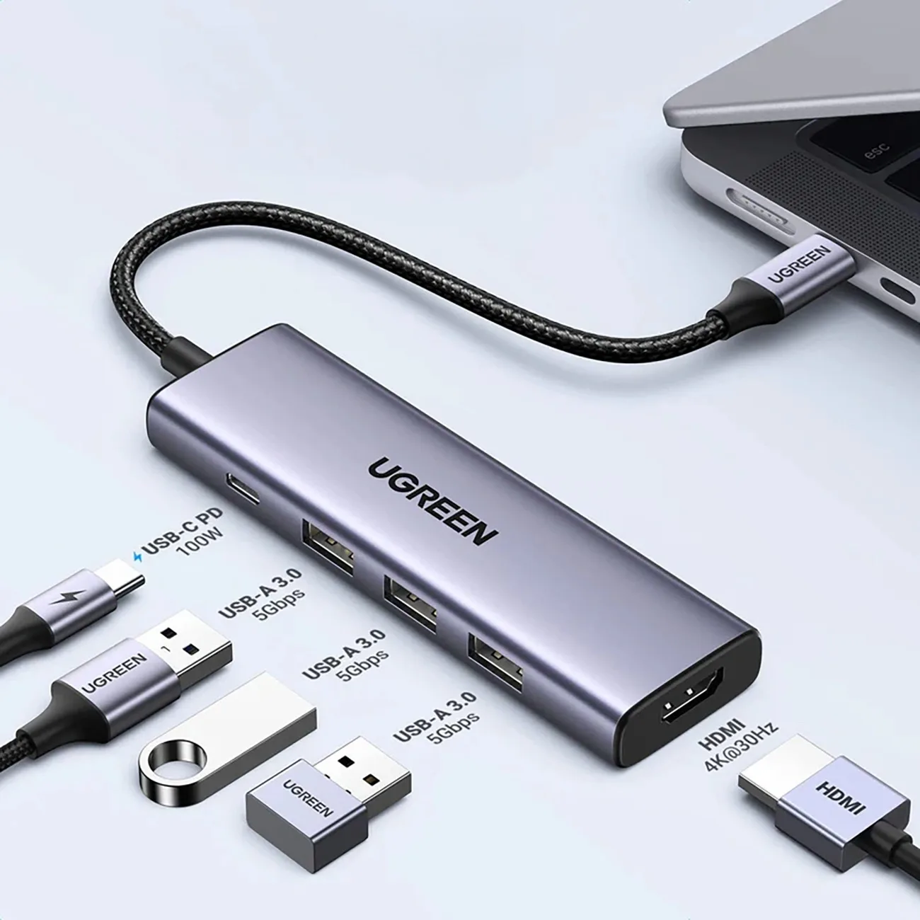 UGREEN 5 – in – 1 Type C HUB | 1 Year Warranty - Image 2 | Buy Online Sri Lanka