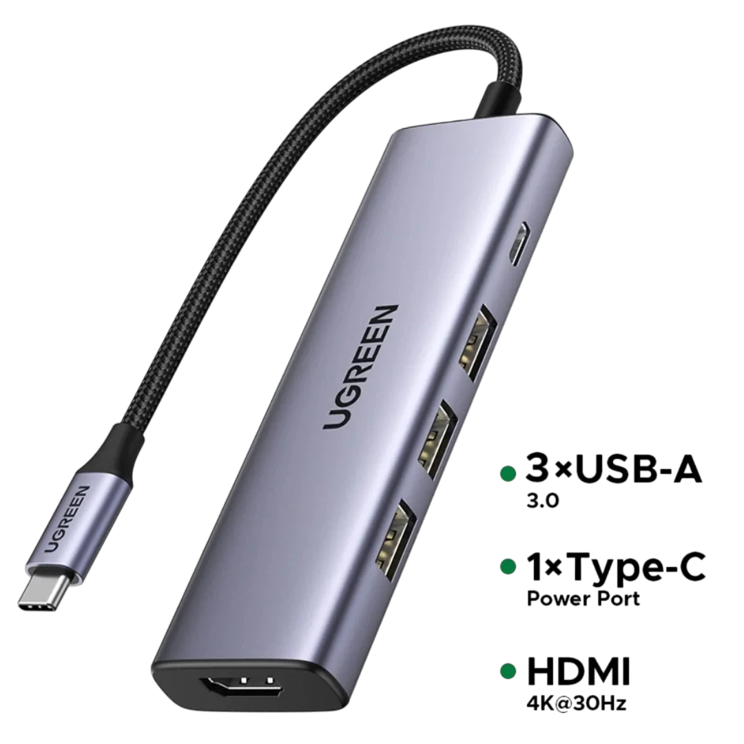 UGREEN 5 – in – 1 Type C HUB | 1 Year Warranty