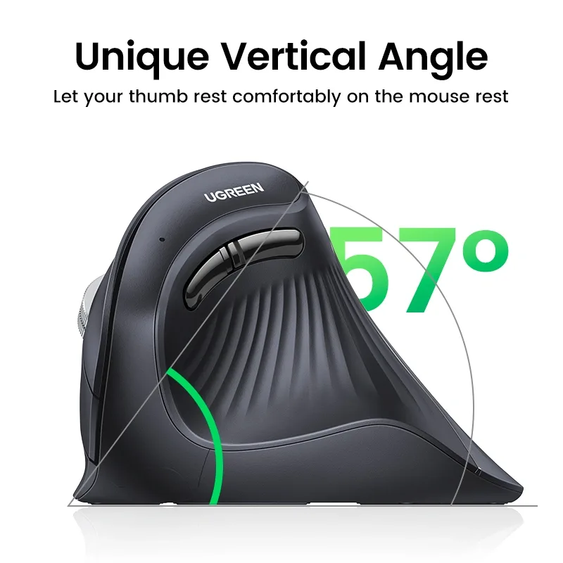 UGREEN Multi-Mode Bluetooth + Wireless Vertical Mouse – MU008 – 25444 – 1 Year Warranty - Image 2 | Buy Online Sri Lanka