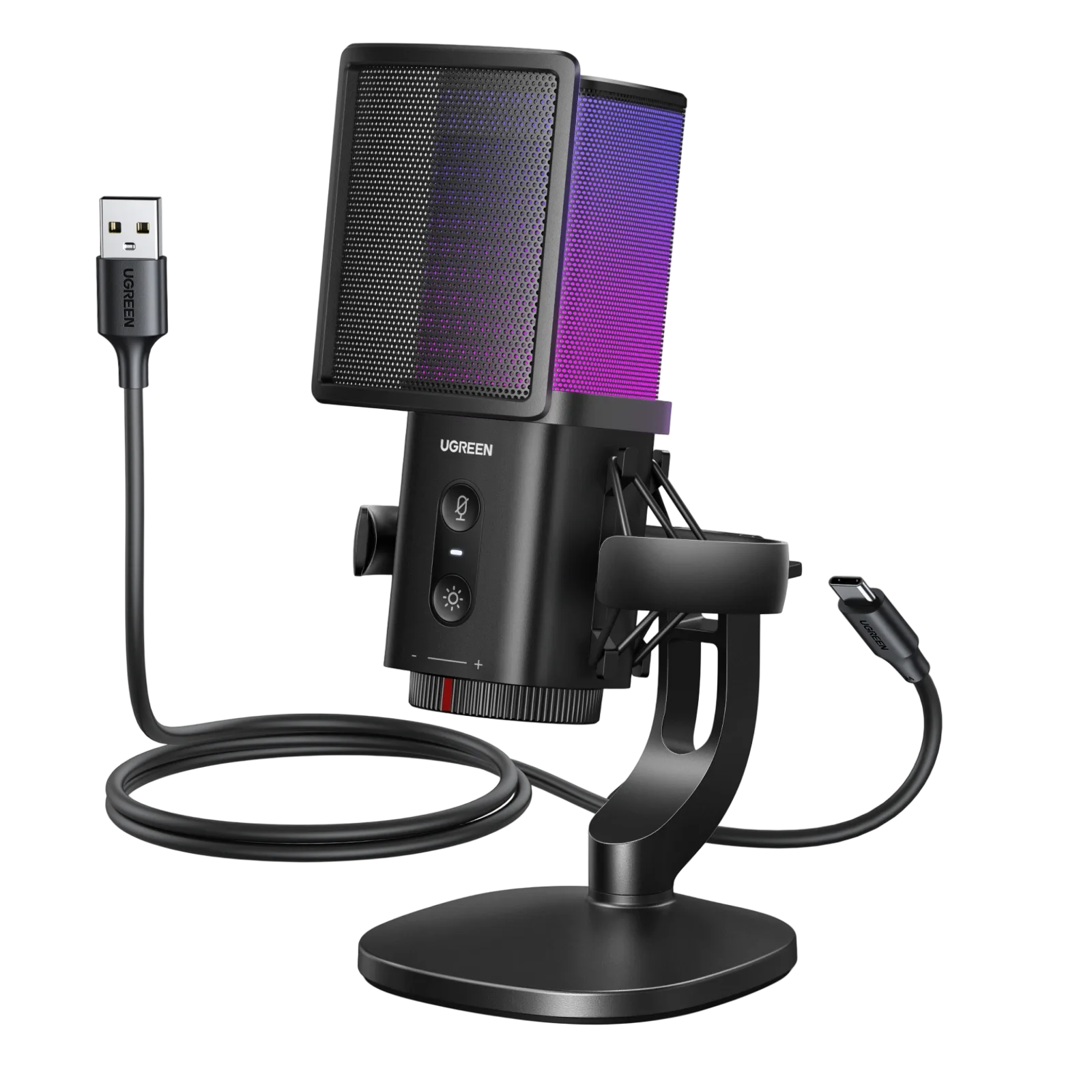 UGREEN Noise Cancelling RGB 7-Light USB Desktop Microphone  | 1 Year Warranty - Image 2 | Buy Online Sri Lanka