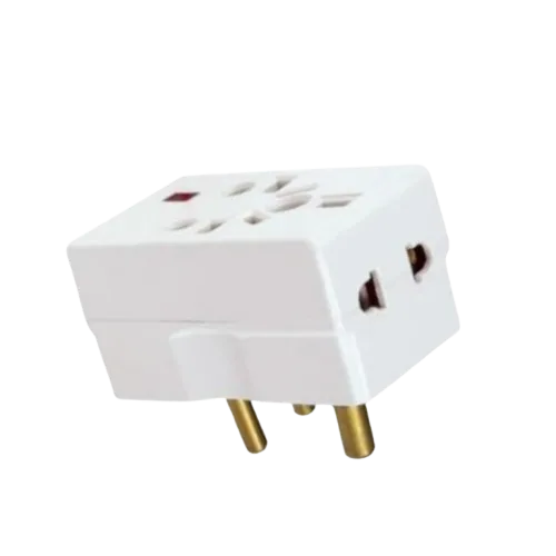 Universal 3-Pin Travel Plug Adapter | White Multi-Socket Converter